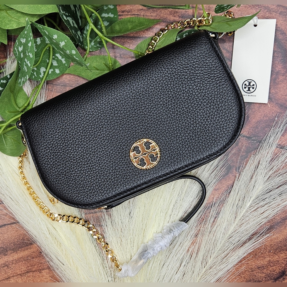 Tory Burch black Chelsea Pebbled leather convertible shoulder Crossbody bag. nwt